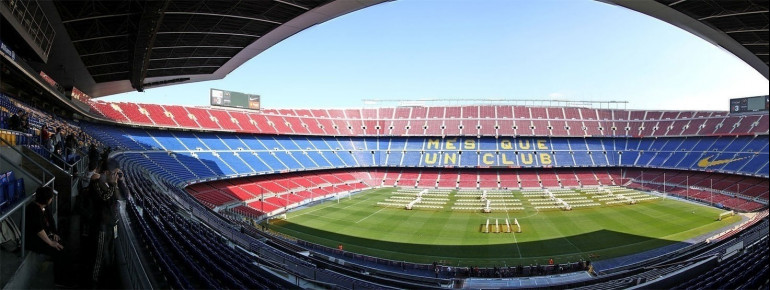 Das Camp Nou Stadion in Barcelona von innen
