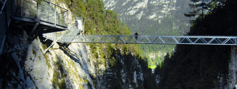 Die Hängebrücke in der Leutascher Geisterklamm