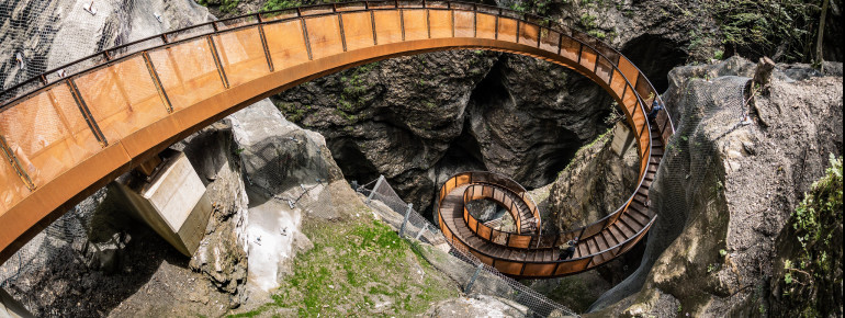 Spektakulär ist die neue Helix-Treppenanlage in der Liechtensteinklamm.
