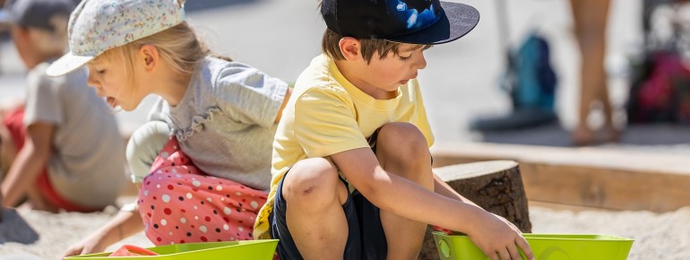Jede Menge Sandkäste und Ausgrabungsstätten sorgen für die extra Portion Spaß.