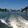 Blick auf die Dreiflüssestadt Passau (hier ist die unterschiedliche Farbe von Inn und Donau besonders schön zu erkennen)