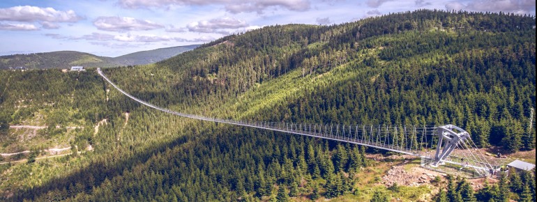 Die Sky Bridge 721 ist die längste Hängebrücke der Welt.