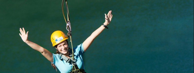 Highight des Parcours ist der 150 Meter lange Flying Fox.