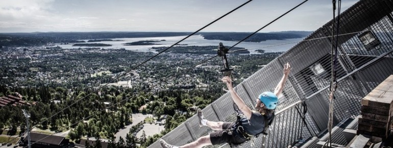 Die Zipline am Holmenkollen verspricht Adrenalin pur