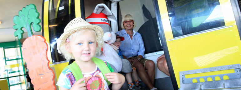 Mit der Gondel zum Hopsiland