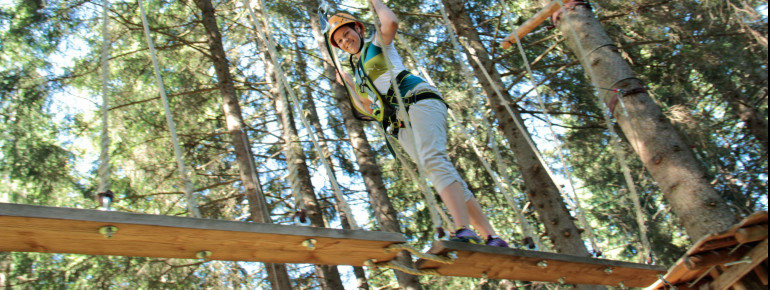 Eine wacklige Angelegenheit ist die Hängebrücke