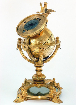 Himmelsglobus angetrieben durch ein Uhrwerk Süddeutschland, Anfang 17. Jahrhundert.