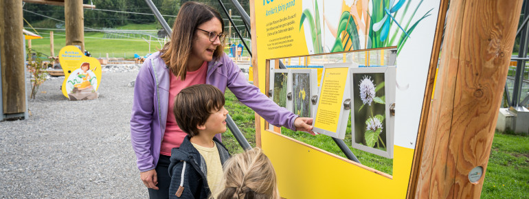 Die Kinder erfahren Interessantes über Pflanzen und Tiere.