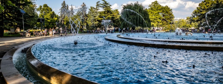 Der Musikbrunnen am Südende der Margareteninsel.