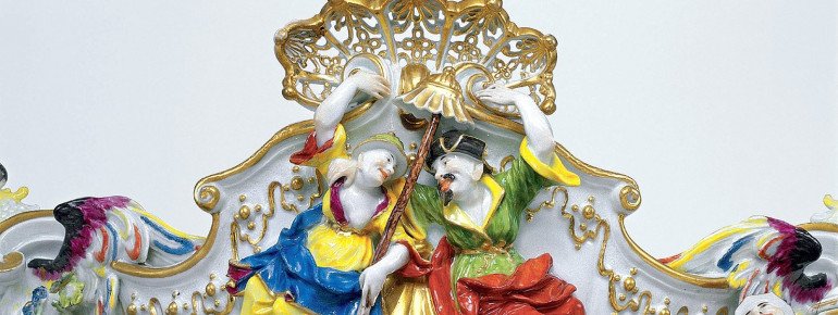 Chinesenpaar Detail eines Zitronenkorbs, 1737