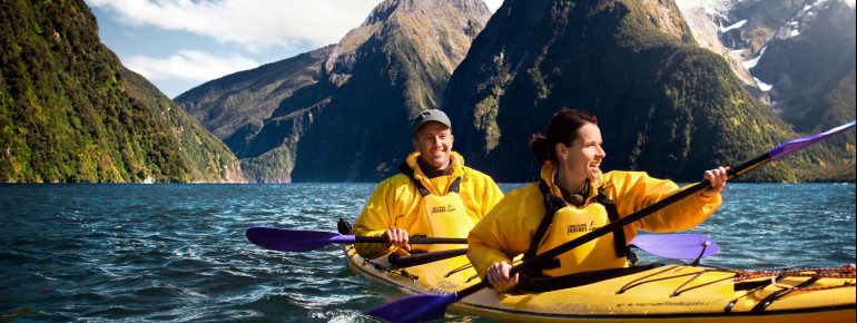 Mit dem Kajak unterwegs.