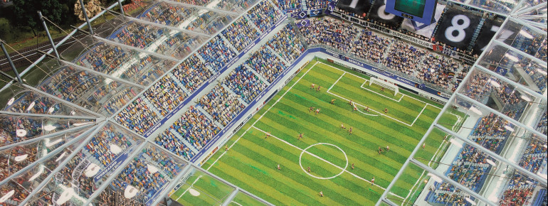 In der Imtech Arena verfolgen t&auml;glich 12.000 Figuren das Derby zwischen dem Hamburger SV und dem FC St. Pauli.