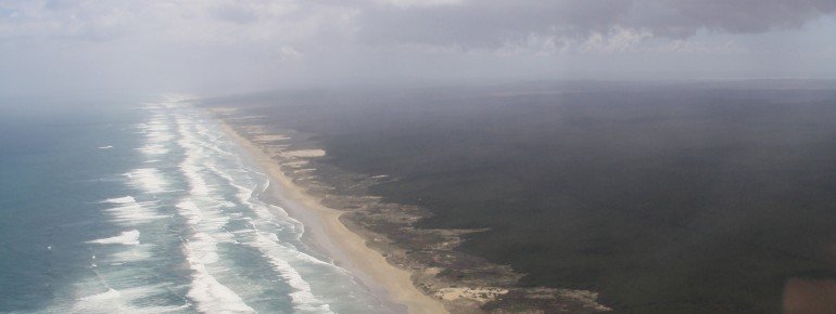 Der Strand aus der Luft.