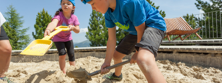 Der Sandkasten am Erlebnisweg.