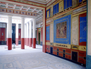 Das Atrium ist detailgetreu einem pompejanischen Haus nachempfunden.