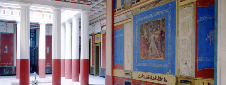 Das Atrium ist detailgetreu einem pompejanischen Haus nachempfunden.