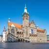 Das neue Rathaus blieb als nahezu einziges Gebäude der Chemnitzer Innenstadt von den Luftangriffen verschont.