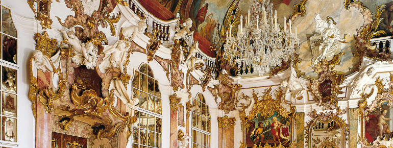 Der Festsaal der Residenz Kempten spiegelt die Macht des Fürstabts wieder.
