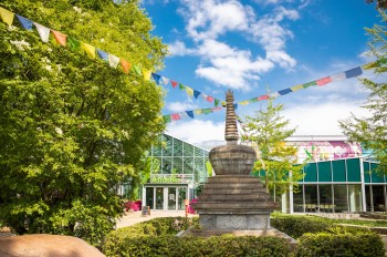 Mitten im Park liegt die botanika – Bremens grüne Entdeckerwelt mit tropischen Gewächshäusern, Schmetterlingshaus und interaktiven Ausstellungen rund um die Pflanzenwelt.
