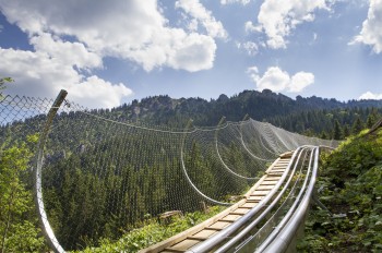 Mit dem Alpine Coaster hast du 2.600 Meter Fahrspaß oberhalb von Oberammergau.