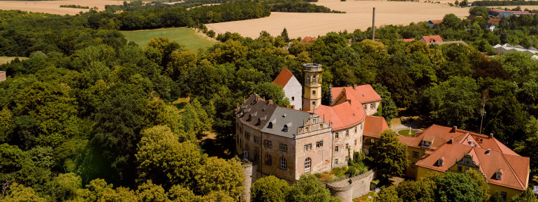 Das Schloss Droyßig wird vom Droyßiger-Zeitzer Forst umgeben.