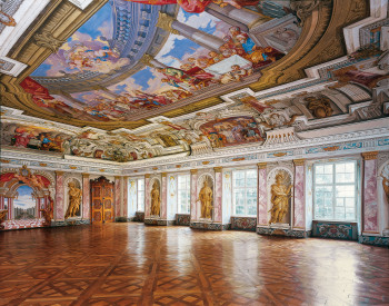 Der Kaisersaal im Augustiner-Chorherrenstift auf der Insel Herrenchiemsee.