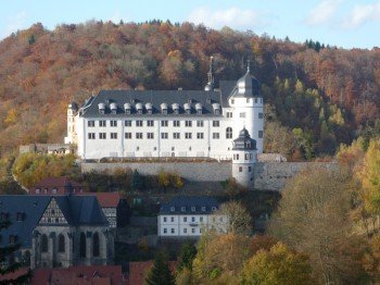 Blick von der Lutherbuche zum Schloss