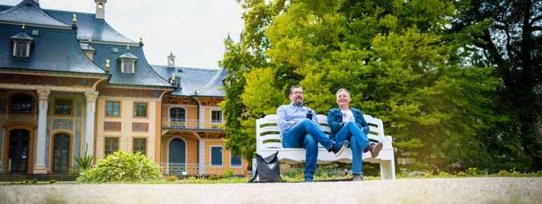 Entspanne einen Moment im Schlosspark Pillnitz.