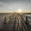 Mit 1.095 Metern gehört die Seebrücke in St. Peter-Ording zu den längsten Seebrücken Deutschlands und ist ein Wahrzeichen der schleswig-holsteinischen Nordseeküste.