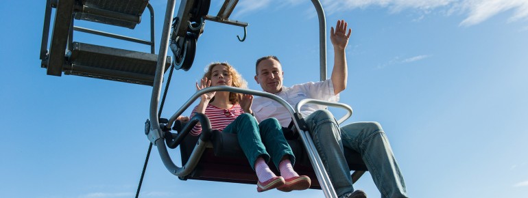 Der Sessellift auf dem Weg zur Rosstrappe.