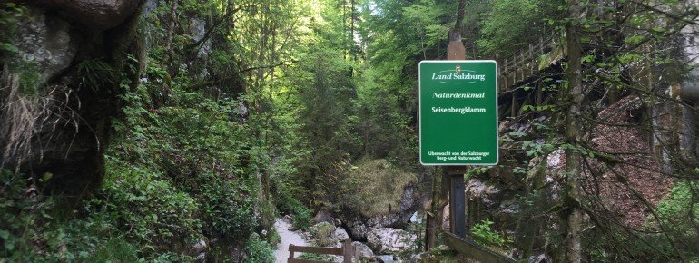 Der Eingang zur Seisenbergklamm in Weißbach.