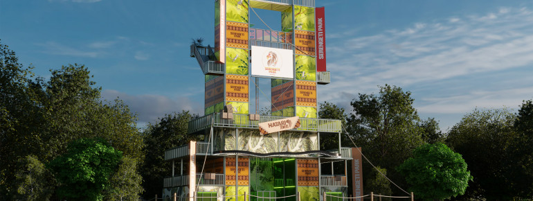 In den Hatari Towers musst du verschiedene Parcours überwinden.