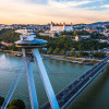 Die SNP Brücke mit ihrem charakteristischen UFO-Restaurant ist eines der Wahrzeichen Bratislavas.