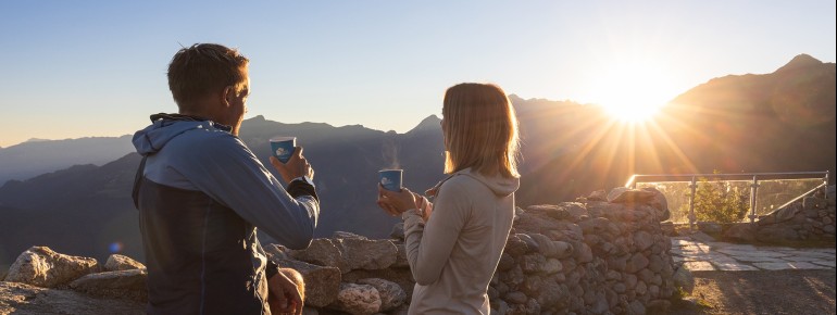 Dank der SonnenAufgangsGondel kann man den Sonnenaufgang auf dem Ahorn genießen.