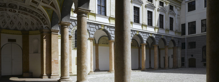 Der Innenhof der Stadtresidenz ist kostenfrei zugänglich.
