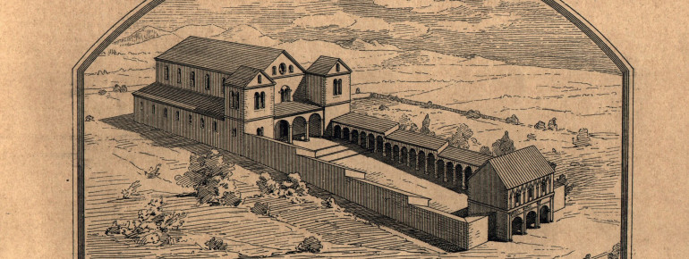 Ideal-Rekonstruktion der fränkischen Kirchenanlage (1891)