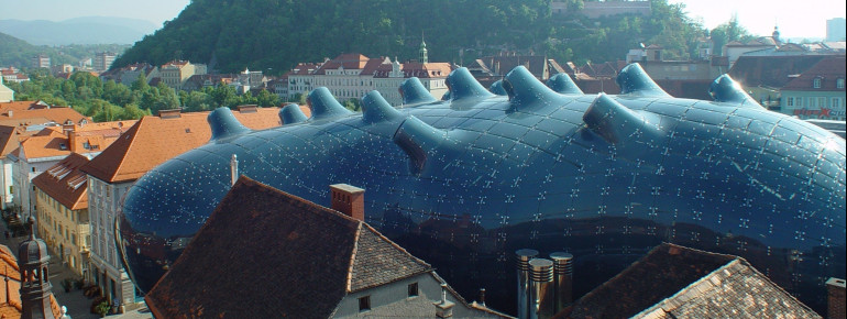 Das ungewöhnliche Gebäude des Kunsthaus wird inzwischen liebevoll als "Friendly Alien" bezeichnet.