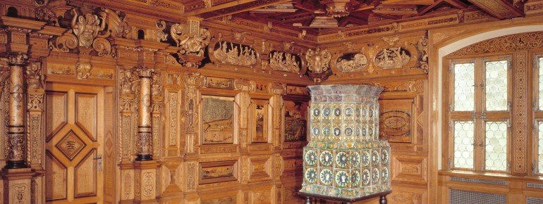 Das Jagdintarsienzimmer auf der Veste Coburg.