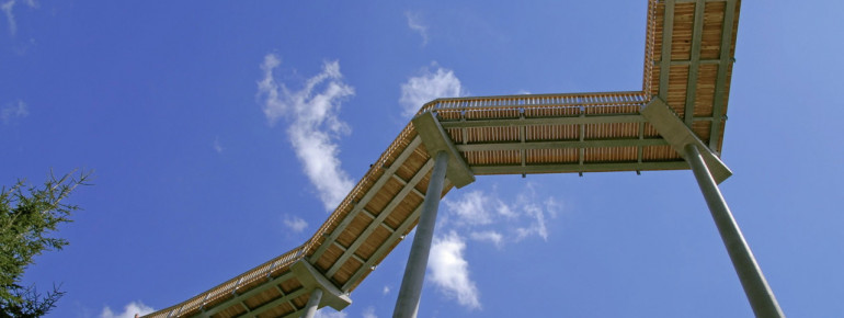 In 30 Metern Höhe bewegst du dich auf dem Pfad.