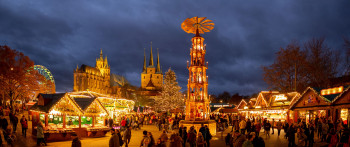 Der Erfurter Weihnachtsmarkt am Abend