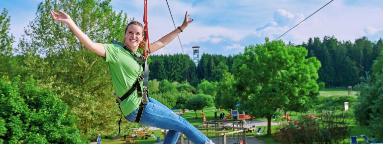 Die Seilrutsche hat eine Länge von 400 Metern.