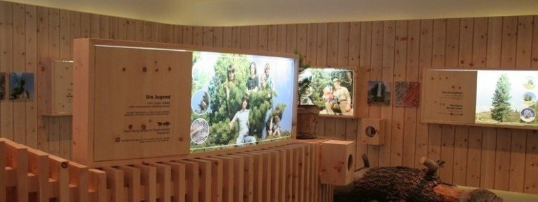 Ausstellungsraum der Zirbenausstellung in Jerzens