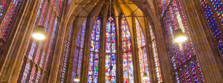 The choir hall is also called the Glass House of Aachen.