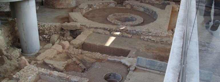 Archaeological excavation site inside the Acropolis Museum