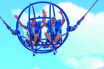 Sky Shot catapults you 90 metres into the air inside of a ball.