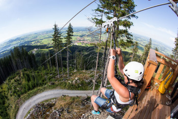 The AlpspitzKICK is the longest zipline in Germany.