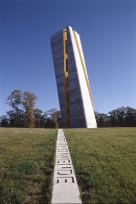 An astronomical observation tower rises at the site where the sky disk was found.