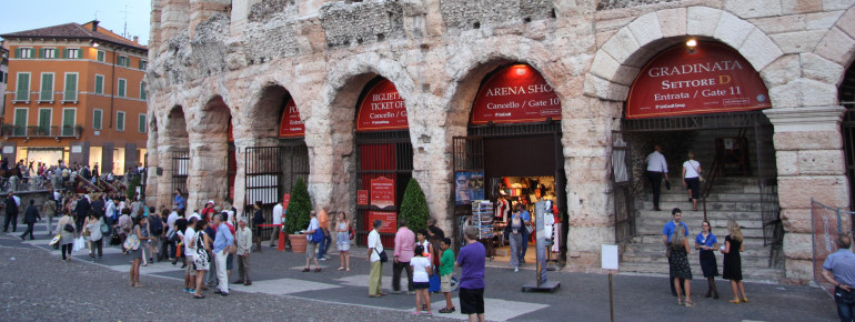 Exterior view of the Arena di Verona.