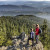 From Großer Falkenstein summit, you enjoy a view of Großer Arber and the mountain range of the anterior Bavarian Forest.