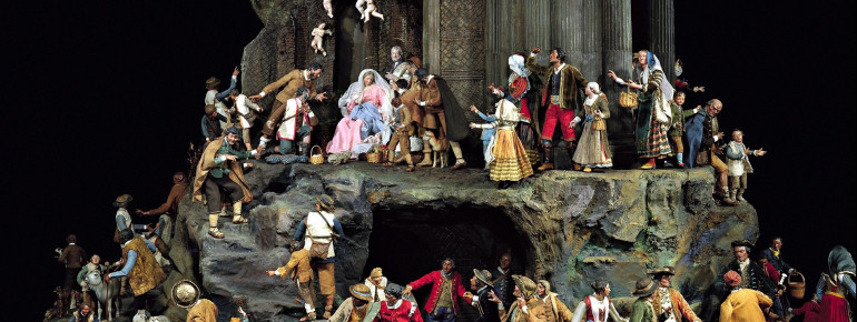 Circular nativity scene.